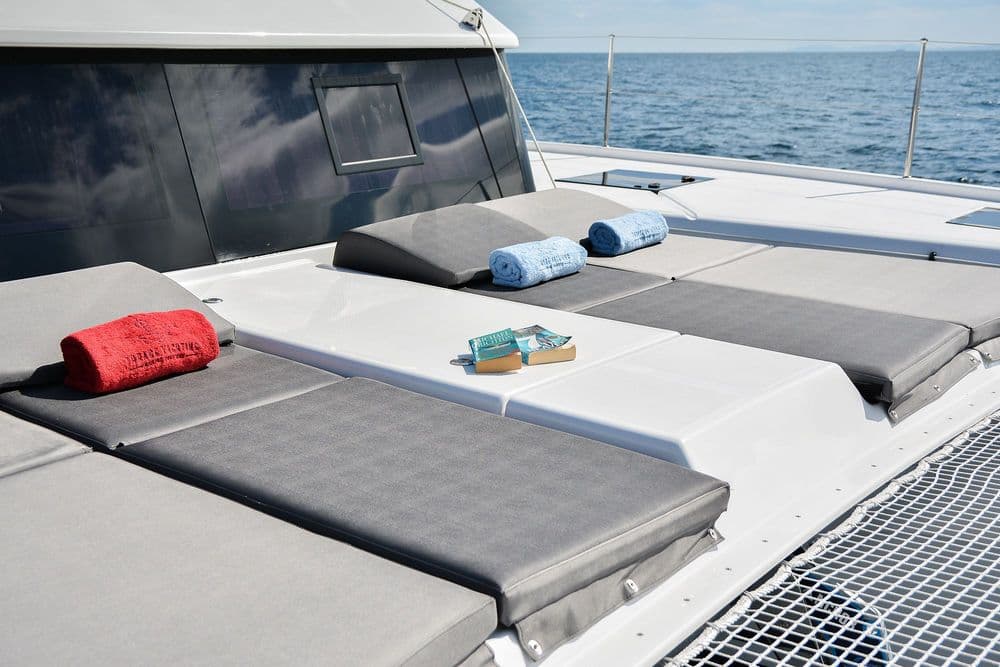 dufour 48 bee's knees exterior day bed on sundeck